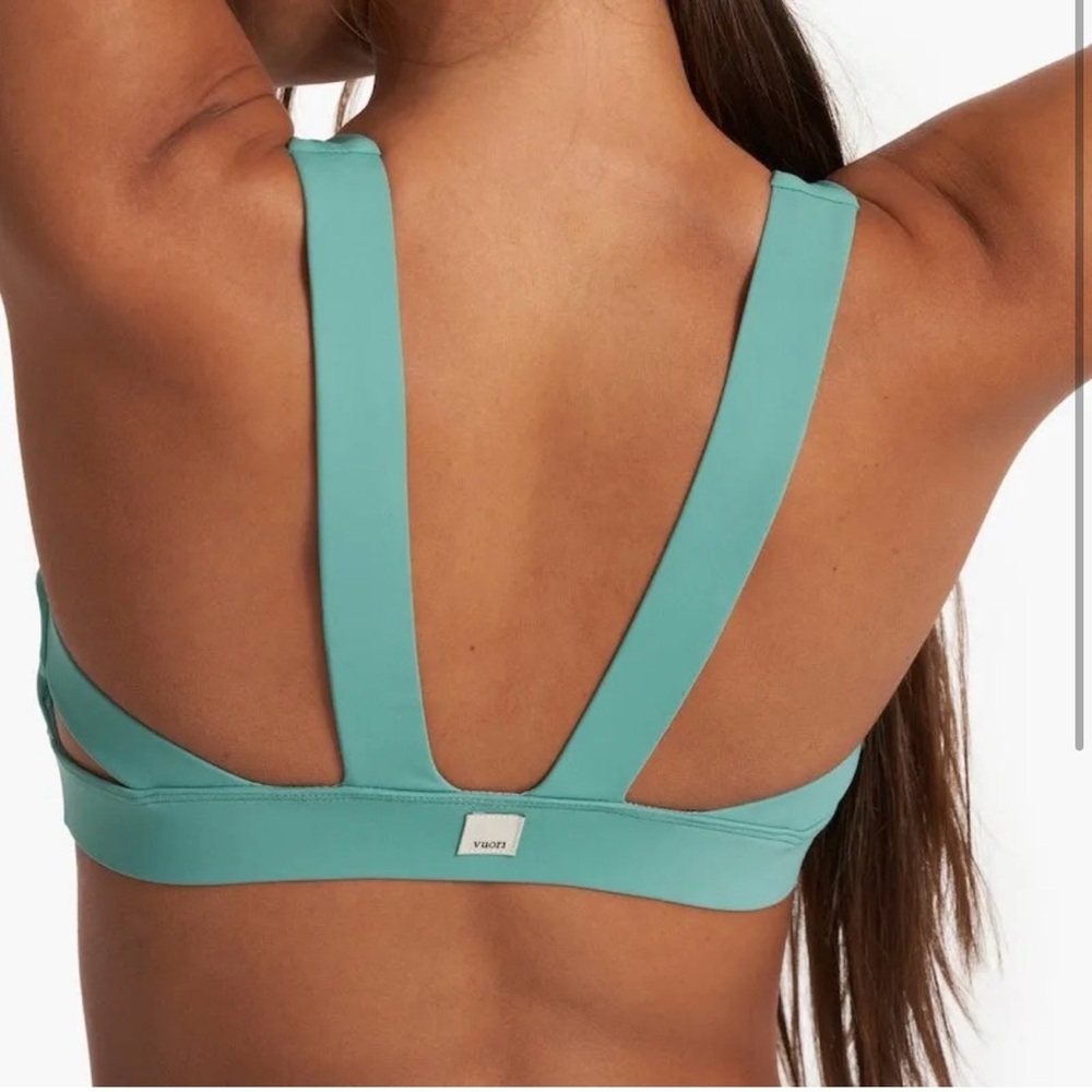 Vuori Teal Strappy Sports Bra